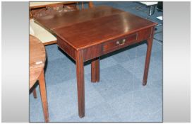 George III Antique Mahogany Fold Over Top Tea Table with back extending legs, with a central