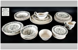 Royal Cauldon Grindley Ware Very Rare Judaica Passover Ware 54 piece Dinner/Tea Service in black
