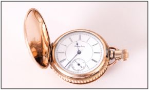 Hampden Dueber 14ct Gold Plated Ornate Cased Full Hunter Pocket Watch. Guaranteed To Wear 20