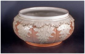 Locke & Co Worcester Hand Painted Ivory & Blush Pink Bowl Circa 1880's. Stamp to base. 4.25'' in