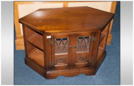 Wooden Priory Style Glazed Fronted TV Cabinet.