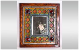 Victorian Leaded Glass Mirror, 20 By 22 inches.