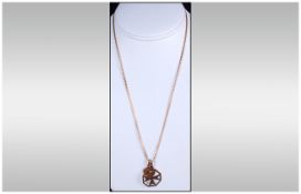 9ct Gold Pendant and Chain, Marked 375 + a 9ct Gold St. Christopher. 5.3 grams.