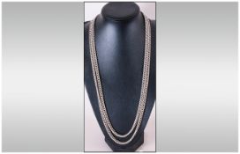 Heavy Antique Silver Muff/Guard Chain Close Curb Links. Length 63 inches, Weight 234 grams.