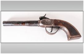 Spanish Cannon Barrelled Pistol marked armeria del ducai  strong action unusual large bore