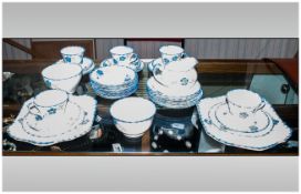 Shelley Part Tea Service comprising 5 teacups. sugar bowl, bread and butter plate. Marked for