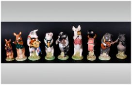 Beswick Pig Promenade 9 Piece Full Band Set. Comprises John ( Conductor ) Matthew ( Trumpeter )