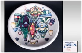 Moorcroft Modern Charger / Plate ' Balloons ' Design. Designer Jeanne Mcdougall. c.2000. Excellent