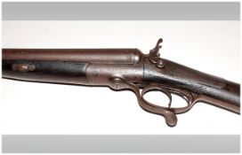 Antique Higham England 12 Gauge/Bore Double Barrel Shotgun, Damascus barrels, barrel length 30'',