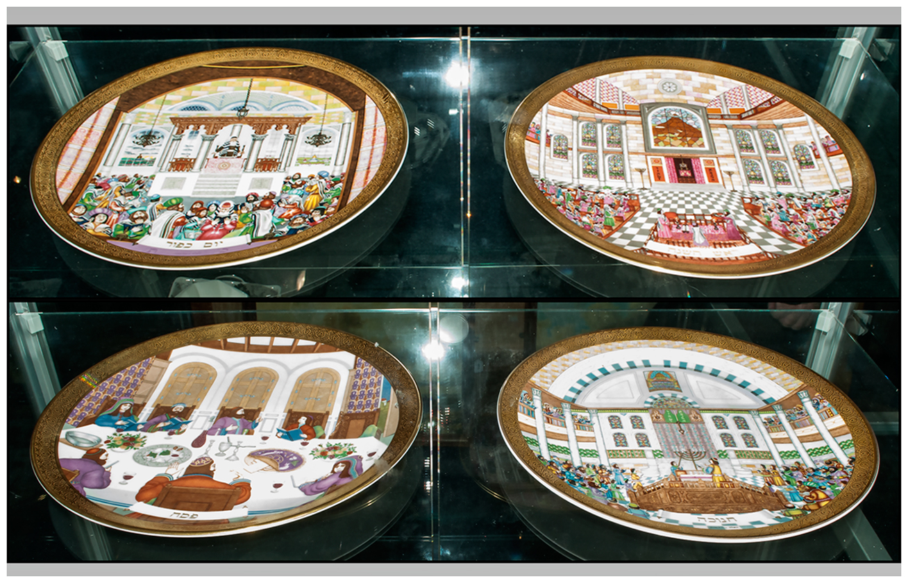 Royal Doulton Ltd Edition and Numbered Set of 4 Celebration Faith Plates, With Acid Gold Borders,