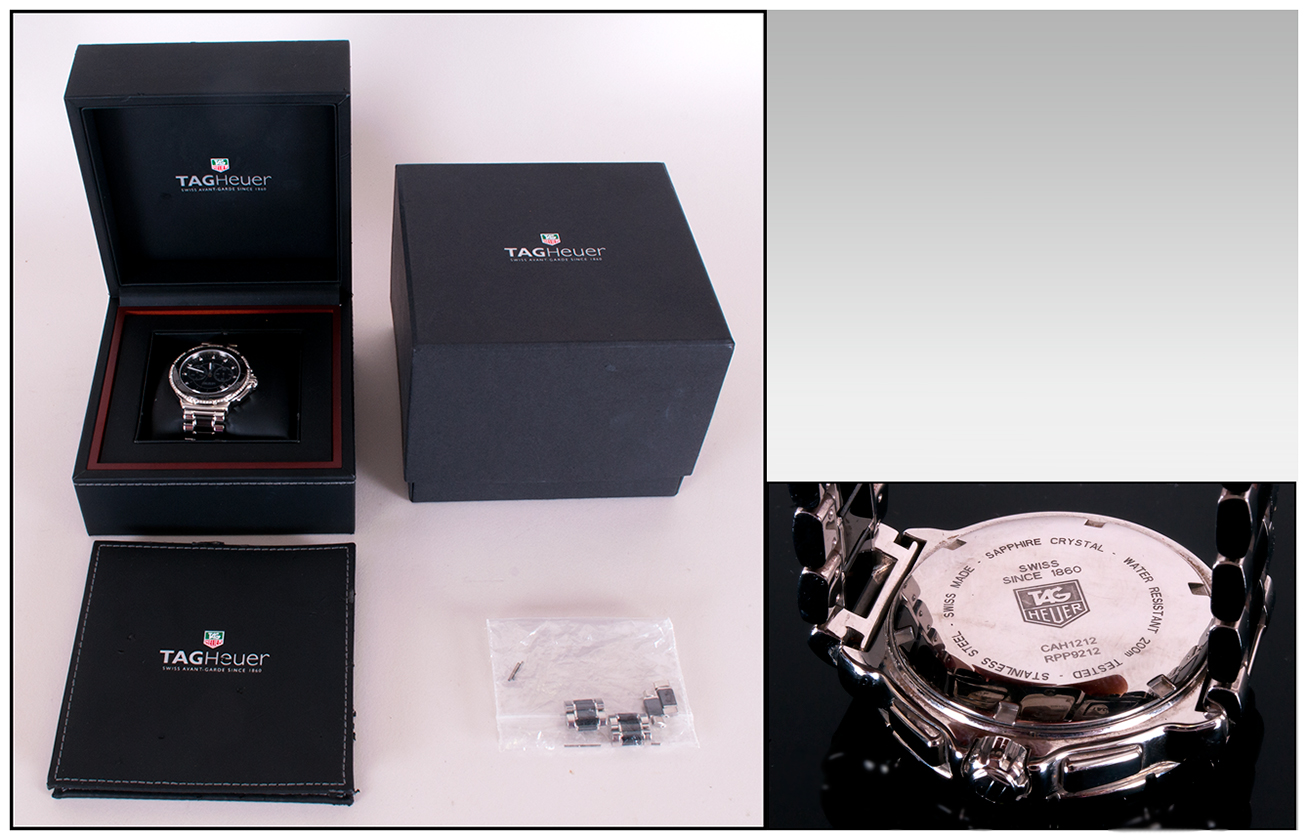 Tag Heuer Formula 1 Steel, Ceramic and Diamonds Set Chronograph Wrist Watch with Black Dial with - Image 2 of 2