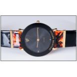 Guillaume - Sapphire Ladies - 23ct Gold Plated High Fashion Wrist Watch with Stainless Steel Back