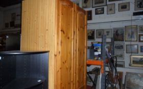 Tall Double Pine Wardrobe.