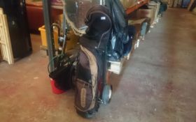 Set of Golf Clubs In Bag with Trolley.