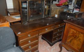 Dark Wooden Dressing Table With Mirror