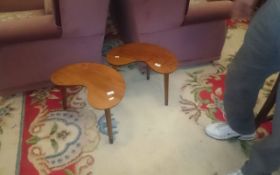 Pair Kidney Shaped Side Tables.