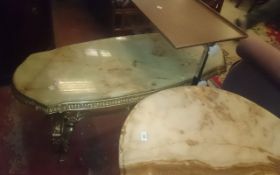 Onyx Coffee Table, Brass Legs