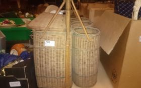 Wicker Picnic Basket with Bottle Carrier.