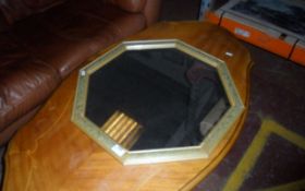 Hexagon Shaped Framed Mirror.