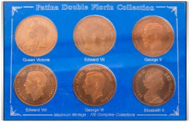 Patina Double Florin Six Coin Collection In Clear Plastic Case from the Spink 2001 Patina collection