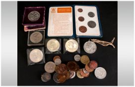 Small Collection of Coins comprising 1951 Cased Crown, Britains First Decimal Coin Set, Churchill