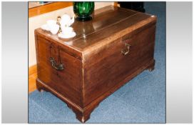 Georgian Silver Type Chest In Mahogany with walnut cross banding on bracket feet, with bronze