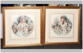Gordon King Pencil Signed Limited Edition Fine Art Colour Pair Of Prints Numbered 337/850, Mounted &