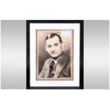 Norman Evans Signed Black and White Photo, Dated 1938. Mounted and Framed Behind Glass. Photo Size 8