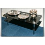 Modern Black Gloss Two Tier Tv Cabinet/Coffee Table