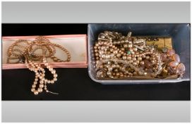 Collection of Costume Jewellery comprising rings, beads, simulated pearls etc
