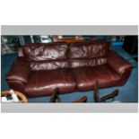Modern Large Three seater Brown Leather Sofa
