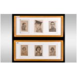 Two Framed Pencil Drawings of British Royalty, Edward VII, George V, Queen and Queen Mother (6