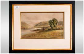 Malcolm Crouse (Exh. 1907) Scottish Scene 'Loch Fyne, Dunderave Castle) inscribed on face,