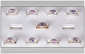 A Very Good Collection Of Various Silver & Coloured Crystal Set Ladies Dress Rings includes a