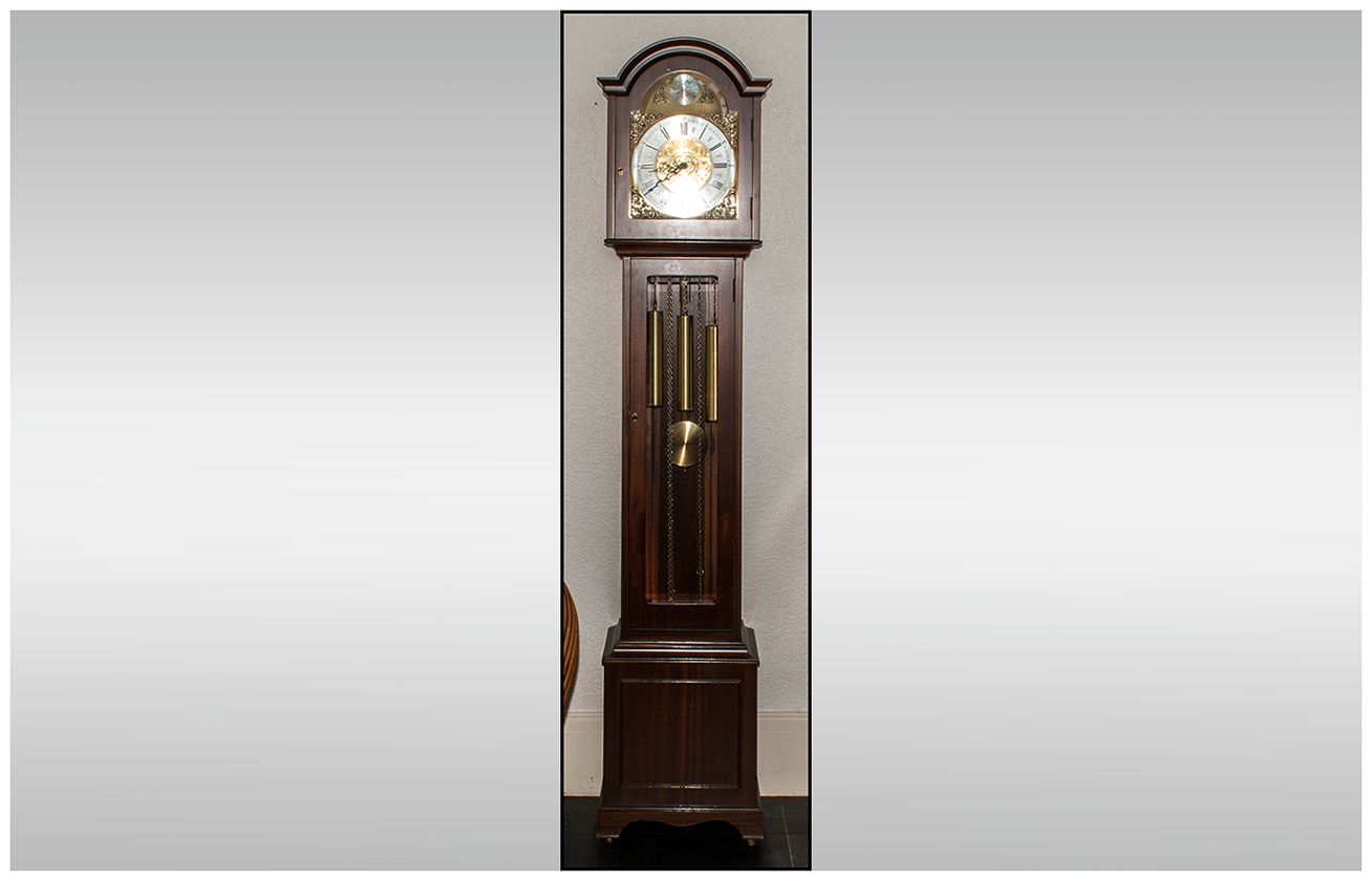 Reproduction Arched Brass Dial Glazed Front Grandfather Clock - Bild 2 aus 2