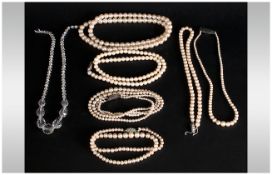 Assorted Costume Jewellery comprising 5 stands of Dynasty pearls.