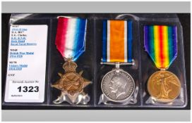 World War 1 Trio of Military Medals. Awarded to - D.A. 8017, E.G. Clarke, D.H. R.W.R. Deck Hand,