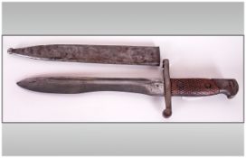 SPAIN M1913, 1920+, Sword bayonet for use on the  7 mm. Mauser M1916 Short Rifle. Also designated