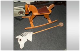 Rocking Horse comprising a  Horse on stick (Hobby Horse Type)