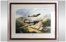 Aviation Interest Limited Edition Framed Cololured Print 'Spitfire Final Action' Kota Tinggi, Malaya