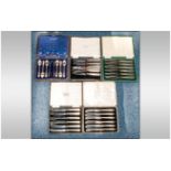 Five Cased Sets Of Flatware