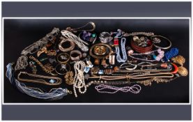 Quantity Of Costume Jewellery Including Loose Stones, Bangles, Beads etc.