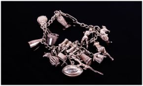 Charm Bracelet Loaded With 15 Charms