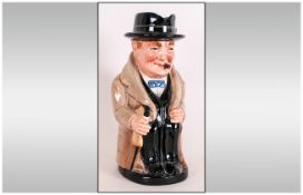 Royal Doulton Toby Jug 'Winston Churchill' Large D6171, Designer Harry Fenton, 9'' in height.