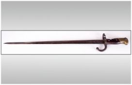 FRENCH   M1874 1878 ST ETIENNE.T-back sword bayonet for use on the 11 mm. M1874 Gras rifle.  The