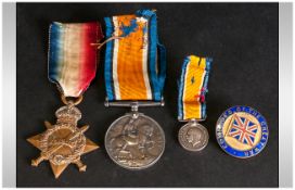 Pair Of WW1 Medals, Awarded To 14950 SJT W Billington E Lan R, Together With 1 Miniature Medal And A