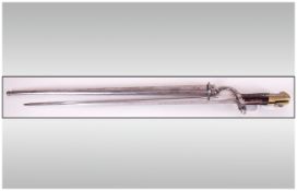 FRENCH   M1874 1878 ST ETIENNE.T-back sword bayonet for use on the 11 mm. M1874 Gras rifle.  The