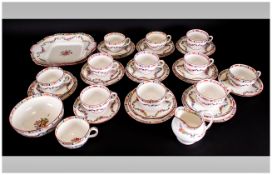 Mintons - Antique Bone China ( 35 ) Piece Part Tea Service, Decorated with Swags and Garlands of