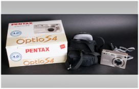 Pentax Optio S4 Camera with box. In working order with batteries.