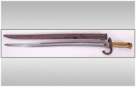 FRENCH MODEL 1866 DATED 1871, INSCRIBED WITH DATE AND MAKER. YATAGHAN BLADE